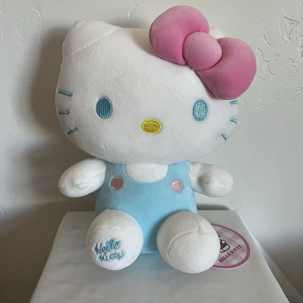NWT Sanrio Hello Kitty SUROF 2023 Baby Blue Plush Toy Lovey Pink Bow 9" NEW